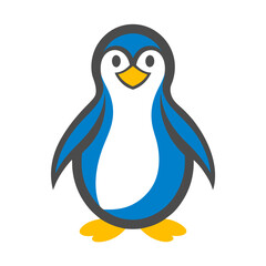 a vector penguin isolated on white background. penguin vector art, wildlife penguin vector.