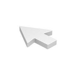 White mouse cursor. Isolated. Arrow. Pointer icon. Transparent background. 3d illustration.