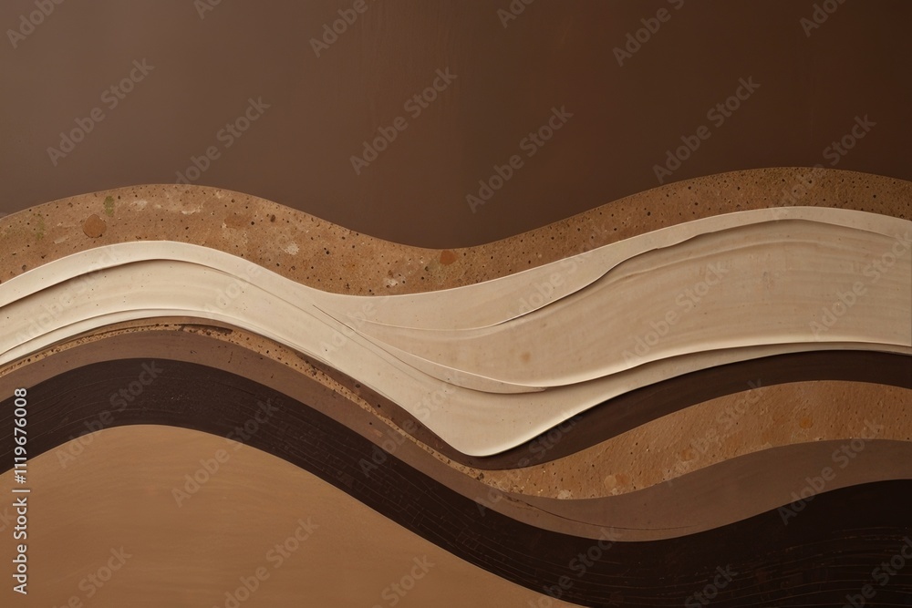 Poster abstract earthy layers with wavy patterns and rich textures