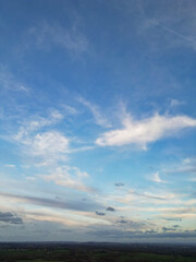 High Angle View of Harefield Town London, Uxbridge, England, United Kingdom During Sunset. Aerial Footage Was Captured with Drone's Camera from Medium High Altitude on April 3rd, 2024