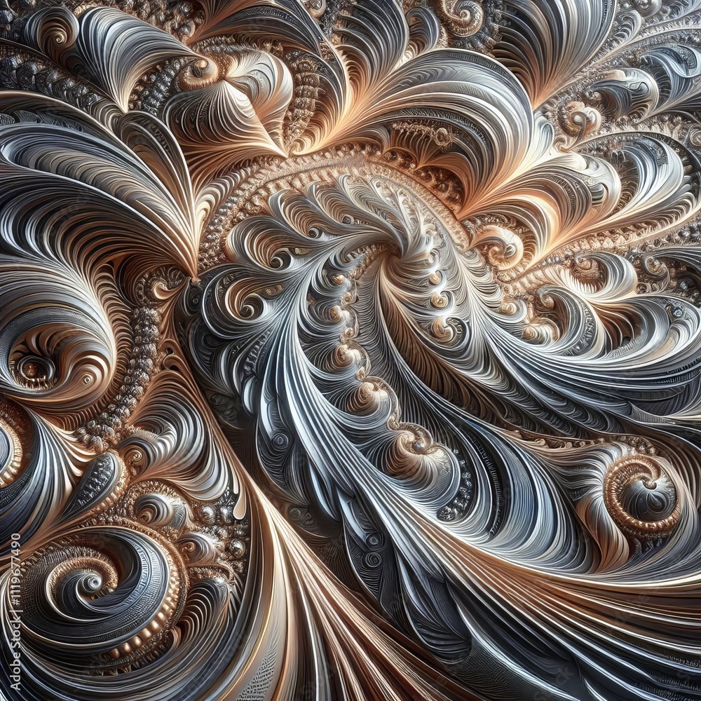 Poster fractal design a complex illustration of fractal patterns in met