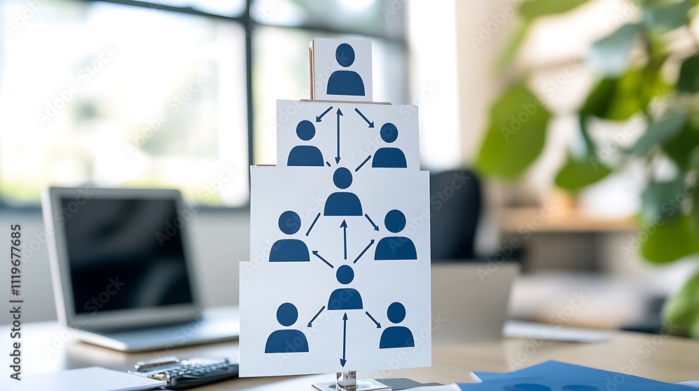 Aufkleber visual representation of networking and connections in a modern workspace