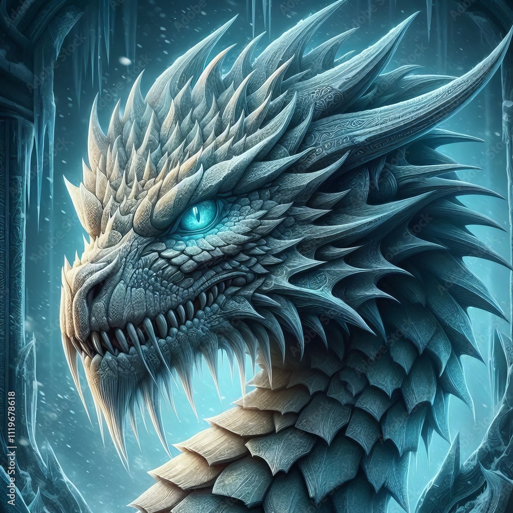 Aufkleber frostbasilisk a basilisk whose gaze freezes its targets solid