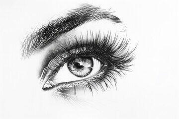 Woman's Eye with Long Eyelashes - Eyelash Extension Beauty Concept