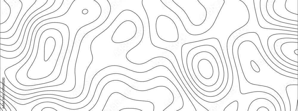 Leinwandbilder abstract luxury white modern 3d papercut background. topography line circle creative topography map 