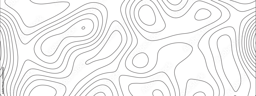 Aufkleber Abstract luxury white modern 3d papercut background. Topography line circle creative topography map circle and wave line. Topography and geography map grid backdrop. 