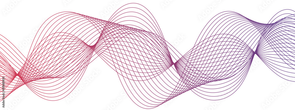 Aufkleber vibrant wavy colorful lines on a blank canvas illustration design elements in concept of arts, energ