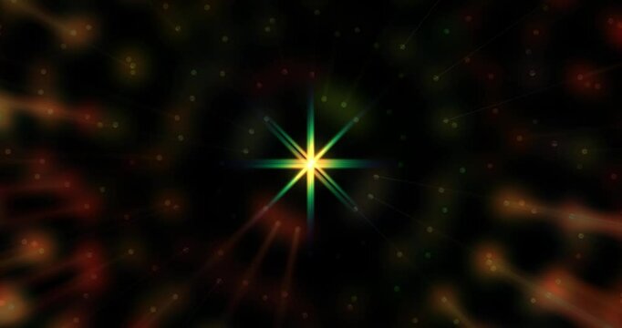 Multicolored twinkling stars. Colorful animated background and club video. Meditation video. Seamless loop. Loop