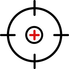 Focus target and aim icon. Business goals and missions. Ambition and opportunity symbol, sales focus vector. Gun Sight Crosshairs Bullseye. sniper rifle target and marketing aim design pictogram.