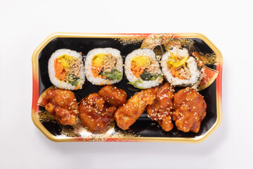 キンパとヤンニョムチキン