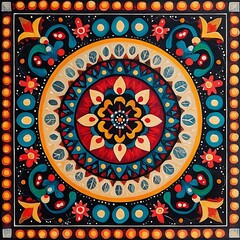 Folk art colorful mandala artwork high resolution hd background