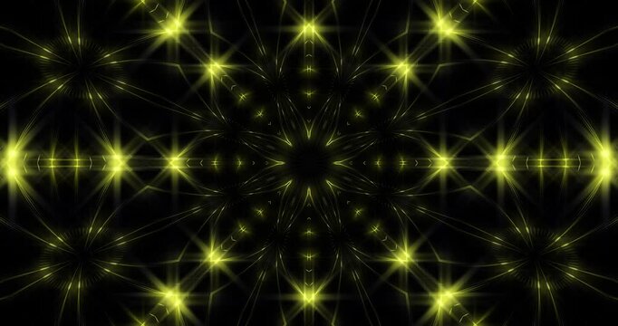 Glowing multicolored light beams form moving patterns. Animated background and club video. Meditation video. Endless loop. Cycle