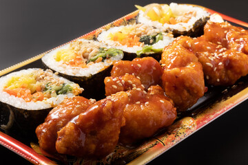 キンパとヤンニョムチキン