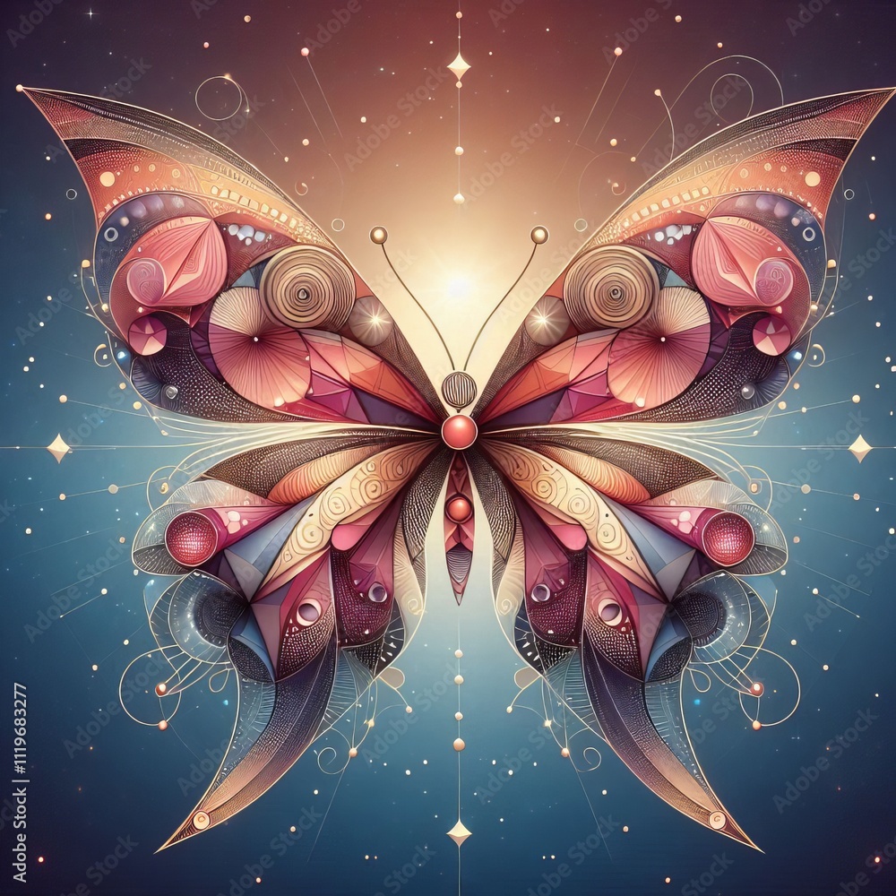 Poster geometric butterfly a butterfly shape using geometric forms