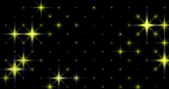 Multicolored twinkling stars. Colorful animated background and club video. Meditation video. Seamless loop. Loop