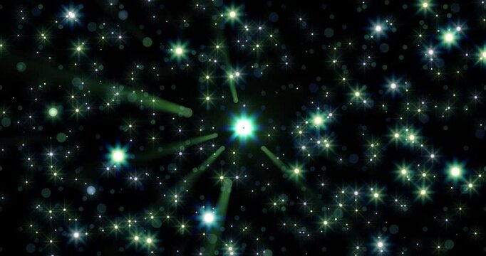 Multicolored twinkling stars. Colorful animated background and club video. Meditation video. Seamless loop. Loop