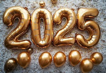Number Balloons and Eggs Happy New Year 2025



