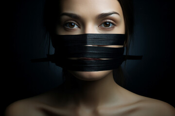 Generative AI technology picture with sensitive content people kidnapping hostage body trading