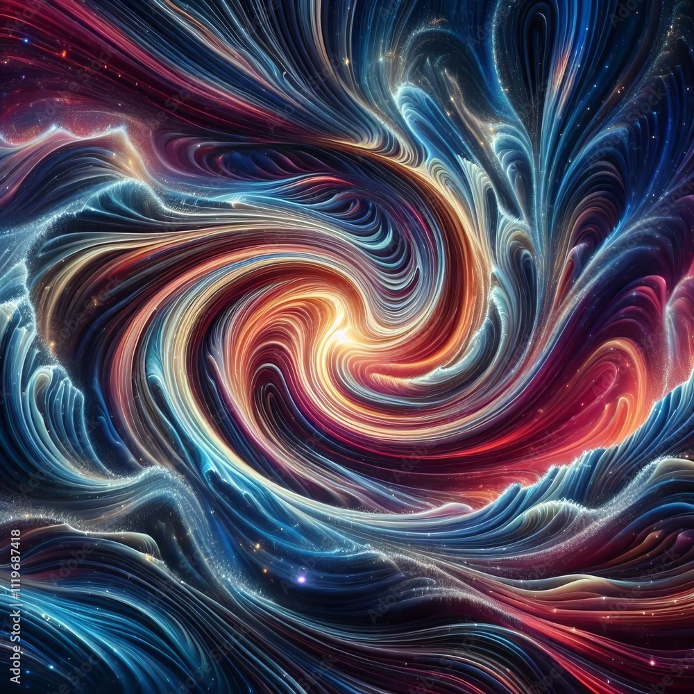 Poster gravity's wave a mesmerizing wave like pattern depicting the pow