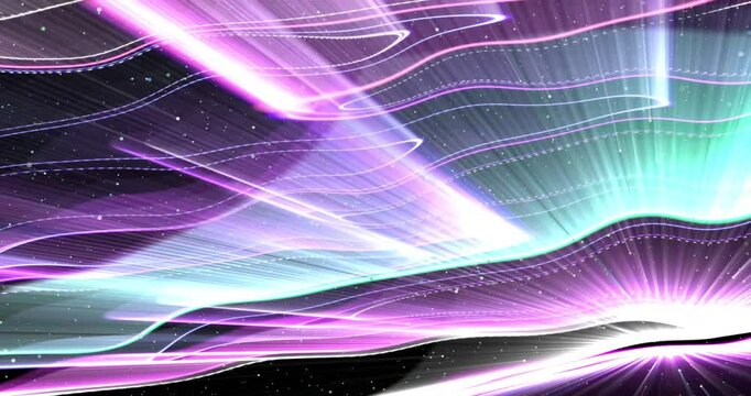 3d rays of light in purple and blue tones. Animated background and club video. Video for meditation. Seamless cycle. Loop