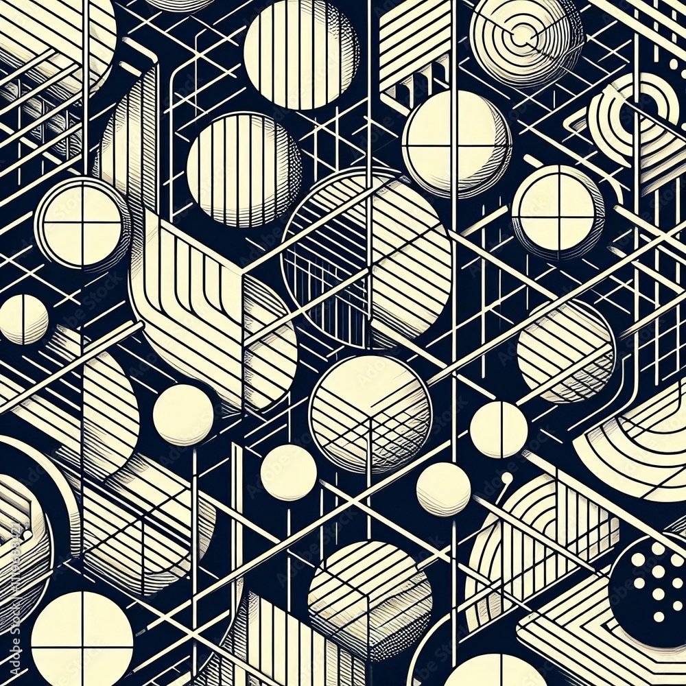 Poster grid with offset circles a grid background with circles placed o