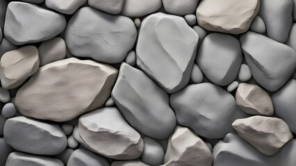 Seamless texture of gray and beige smooth stones.