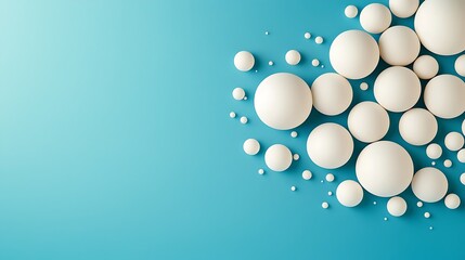 A series of perfectly round white circles gradually increase in size and overlap each other on a vibrant blue background, creating a visually captivating and dynamic composition.