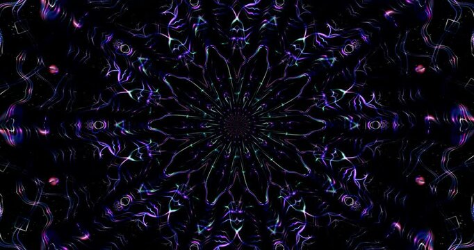 Colorful animated background in purple and blue tones. Club video. Meditating video. Seamless loop. Loop