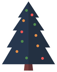 Navy Christmas tree icon isolated on white background.