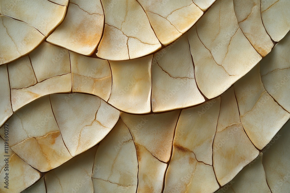 Aufkleber detailed close-up of textured surface featuring intricate curved shapes and cracks, capturing natura