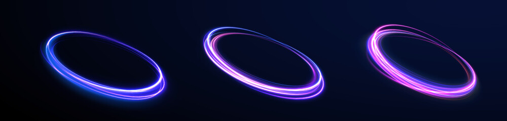 Light cool whirlwind. Vector sparkle, png, effect, wave,neon,line. Abstract circle, neon color glowing lines background. Curve neon line light effect. 