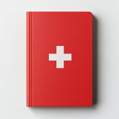 Obraz premium Essential First-Aid Manual Booklet with Colorful Cover Designs, Realistic Layout on White Background