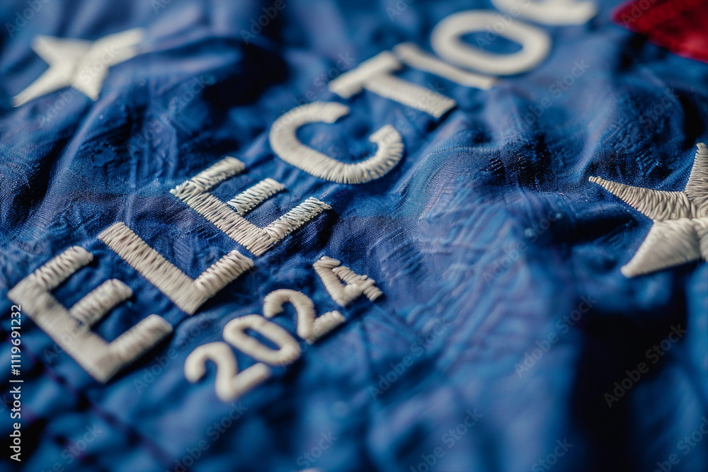 Poster casting vote in ballot box at event generative ai