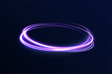 Png shine round frame with light circles light effect. Semicircular wave, light trail curve swirl, incandescent optical fiber vector, png, effect, wave,neon,line. Neon shiny sparks of spiral wave. 