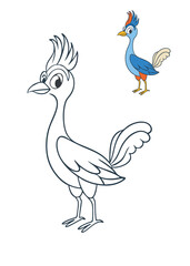 Fun and engaging bird coloring page for kids Features a cute bird with simple details perfect