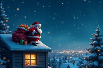 santa claus on the roof