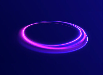 Neon circle glowing light explodes on a background. Png sparkling magical dust particles, bright Star. Transparent shining sun, bright flash, png, effect, wave,neon,line.