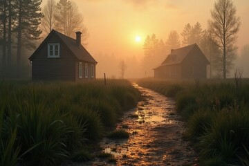 sunrise in the countryside