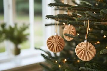 Velvet Christmas and New Year tree decorations, DIY holiday crafts.