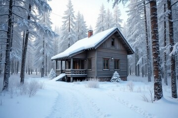 house in the snow
