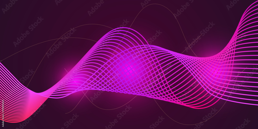 Poster abstract wave background. element for design. digital frequency track equalizer. stylized line art. 