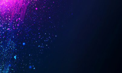 Obraz premium Abstract Neon Particle Background with Dark Tones