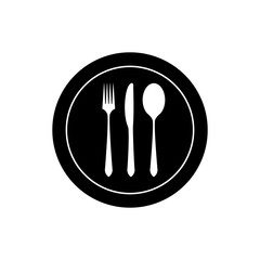 Knife, spoon and fork vector icon set. restaurant illustration sign collection. onboard food menu symbol.
