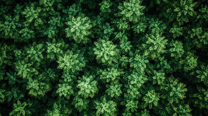 Lush Green Forest with Copy Space in Corner
