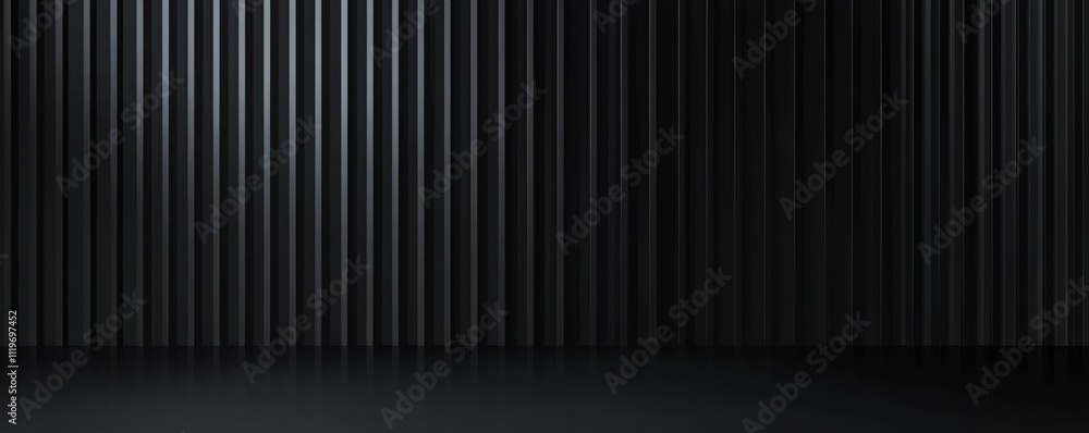 Poster dark abstract minimal stripes on black background studio setting