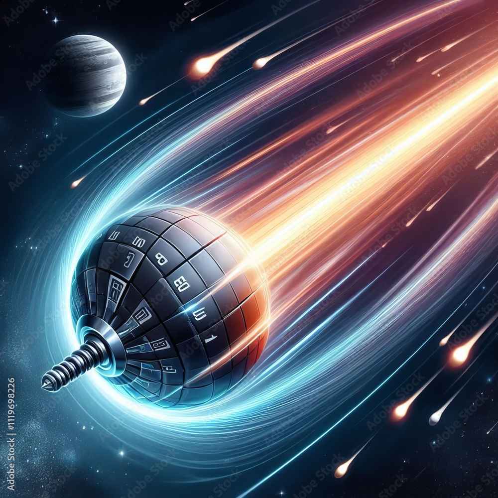 Aufkleber illustration showing the speed needed for an object to break fre