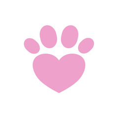 Cat or dog paw icon. Pink paw icon. Dog, cat paw icon. Paw print  symbol isolated on transparent background.  © Lisma