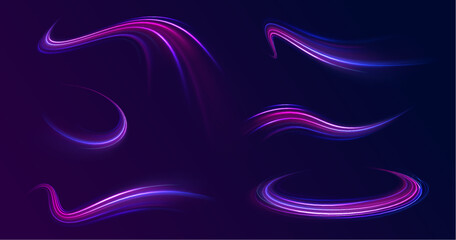 Abstract fire flare trace lens flares acceleration speed motion on night road. Acceleration speed motion on night road. Colorful Light Trails, Long Time Exposure Motion Blur Effect. 