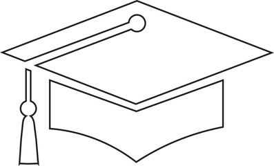 Graduation cap icon glyph version, student hat line vector sign isolated on transparent background. Academic cap pictogram. Education symbol logo different style web design.