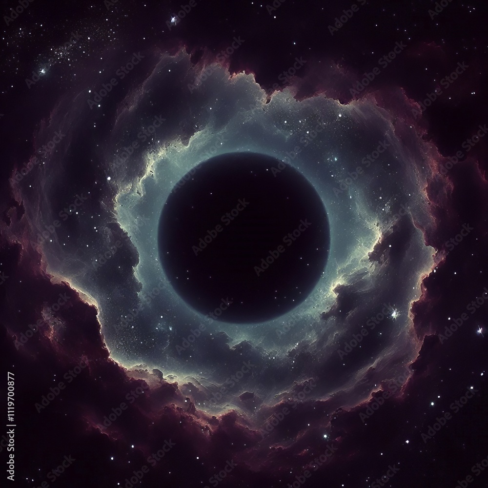 Poster intergalactic void a deep dark texture with minimal stars convey